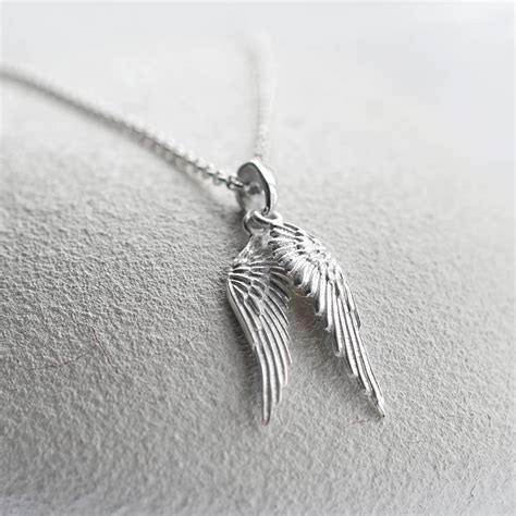 sterling silver angel wings necklace by martha jackson sterling silver | notonthehighstreet.com