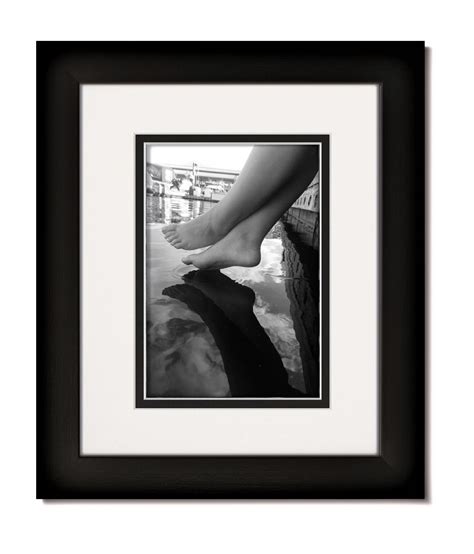 Rustic Matte Black Frame with White/Black Mat - Indigo Frame & Mat