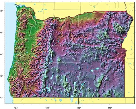 Oregon Topographic Map - Map Of Counties Around London