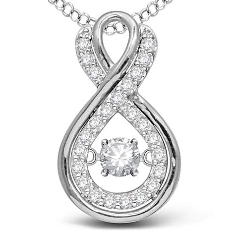 14K White Gold 1/5 Ct.Tw. Moving Diamond Fashion Pendant | Pendants ...