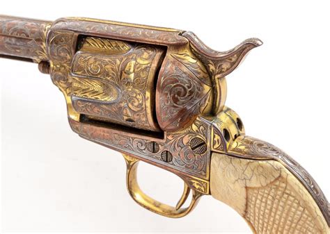 Antique Engraved Gold-Washed Colt SAA Revolver