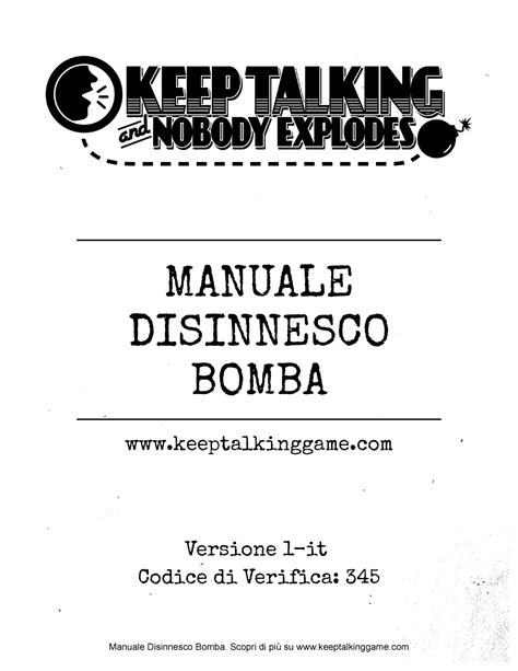 Keep Talking And Nobody Explodes Bomb Defusal Manual v1 it - MANUALE ...