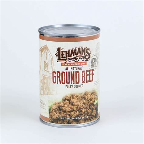 Lehman's All-Natural USA Made Ready to Eat Canned Ground Beef Meat, 14. ...