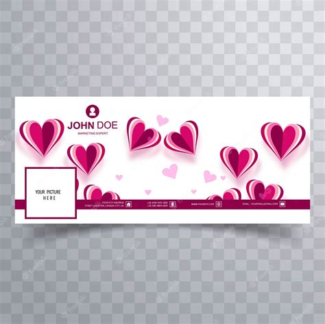 Free Vector | Abstract valentine's day facebook cover design illustration