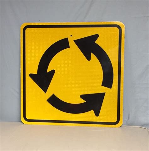 An Authentic Metal Pa Traffic Circle Road Sign, Roundabout Street Sign ...