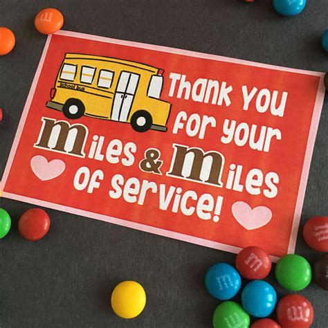 PRINTABLE Pdf Digital File School Bus Driver Appreciation Valentines Day Cards Valentine Tag ...