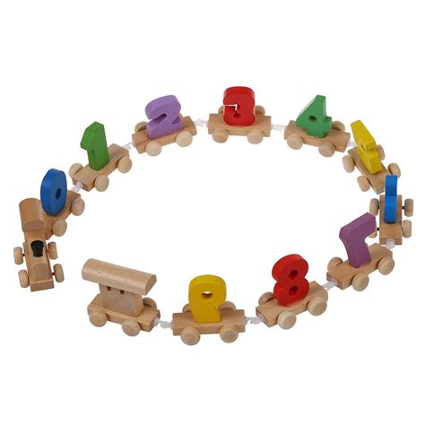 Digital Number Wooden Train Figures Railway Kids Wood Mini Toy Educational H4S6 190268218641 ...