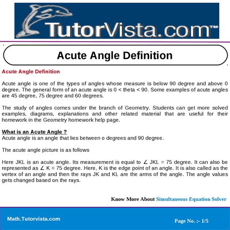 Acute Angle Definition by tutorvista Team - Issuu