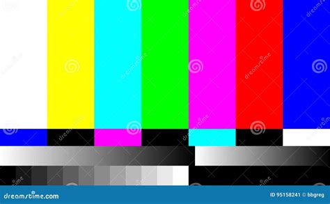 No Signal TV Retro Television Test Pattern. Color RGB Bars Illustration ...