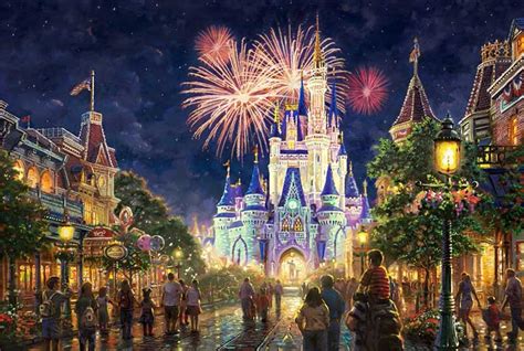 Main Street USA, Walt Disney World by Thomas Kinkade Studios 18x27 Gallery Proof G/P Limited ...