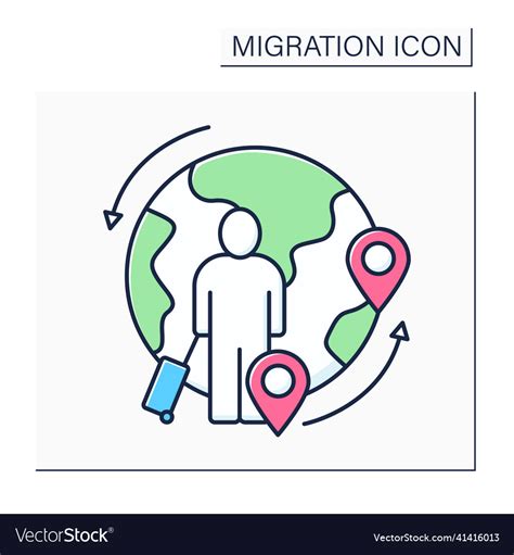 Circular migration color icon Royalty Free Vector Image