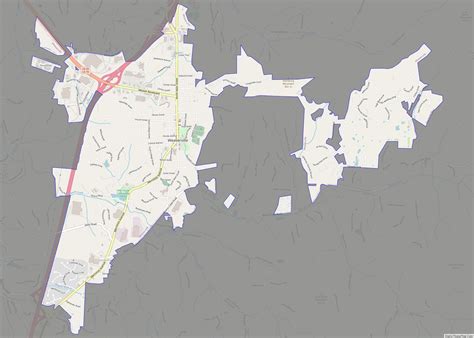 Map of Weaverville town, North Carolina