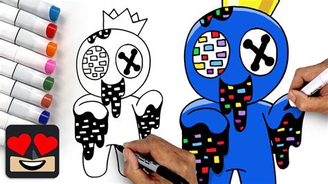 Rainbow Friends 🌈 How To Draw Glitch Blue - YouTube