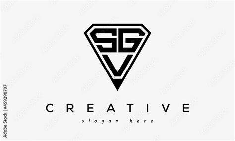 initial letters logo SGV black monogram diamond pentagon shape with tringle Stock Vector | Adobe ...