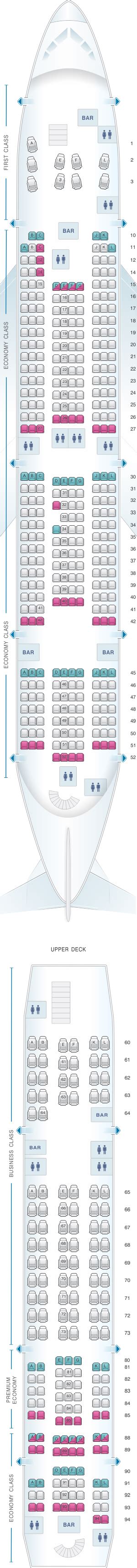 Seat Map Air France Airbus A380 International Long-Haul 516PAX | SeatMaestro