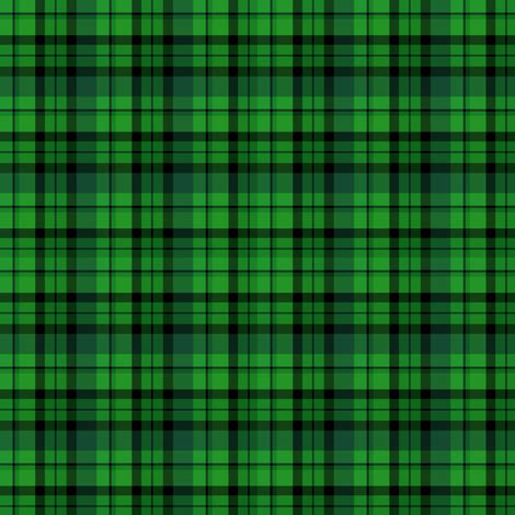 Dark Green Plaid fabric - kiniart - Spoonflower