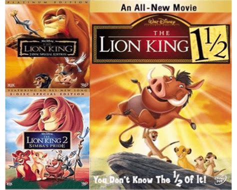 Walt Disney's Lion King Trilogy DVD Set 3 Movie Collection – Blaze DVDs