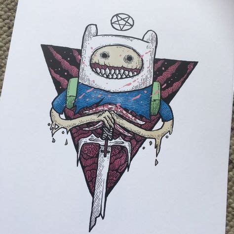 Finn - Demented Adv Time - Art print by We Are All Corrupted | Adventure time drawings ...