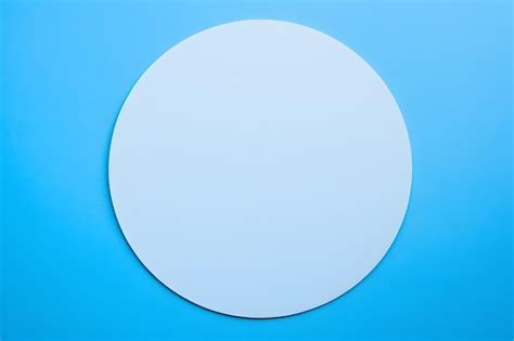 Premium Photo | Minimalist White Circle on Blue Background with Copy Space for Text or Logo ...