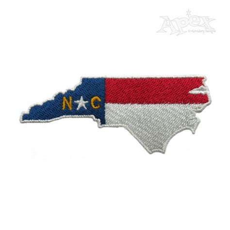 North Carolina State Flag Embroidery Design | Apex Monogram Designs & Fonts