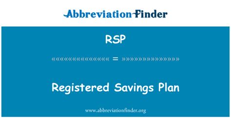 RSP Definition: Registered Savings Plan | Abbreviation Finder