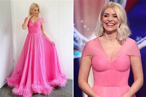 Holly Willoughby stuns in daring low cut bright pink dress on Dancing ...