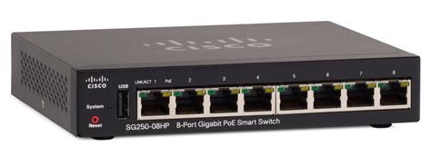 Smart Switch Cisco SG250-08HP de 8 portas Gigabit PoE - Cisco