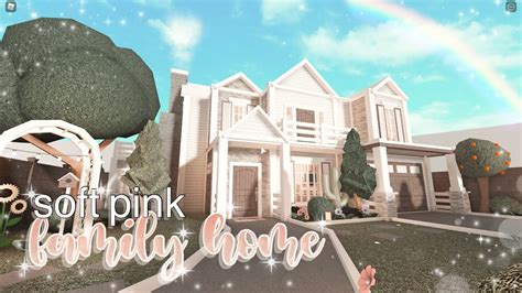 soft pink family home♡ | bloxburg speedbuild | luminto - YouTube