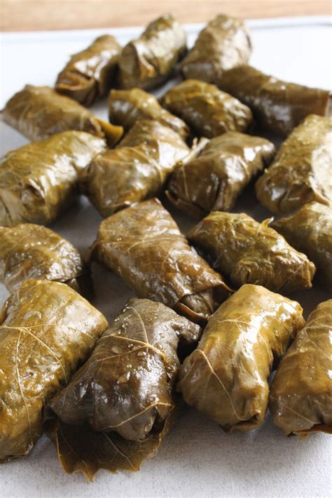 Lebanese stuffed grape leaves with lamb