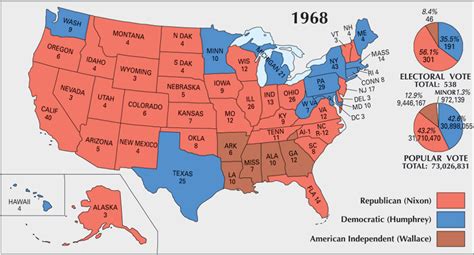 US Election of 1968 Map - GIS Geography