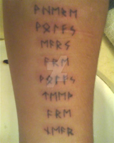 Elder Futhark, Runes, Tattoo by DravenNavarro on DeviantArt