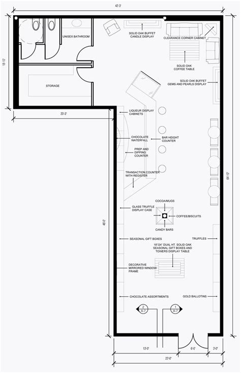 the floor plan for an office building with two floors and one room on each side