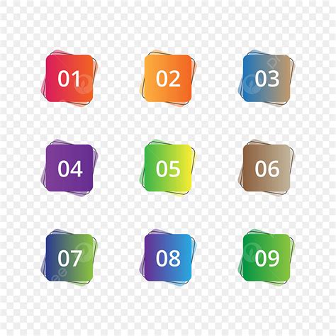 Bullets And Numbering Clipart Hd PNG, Abstract Colorful Bullet Numbers ...