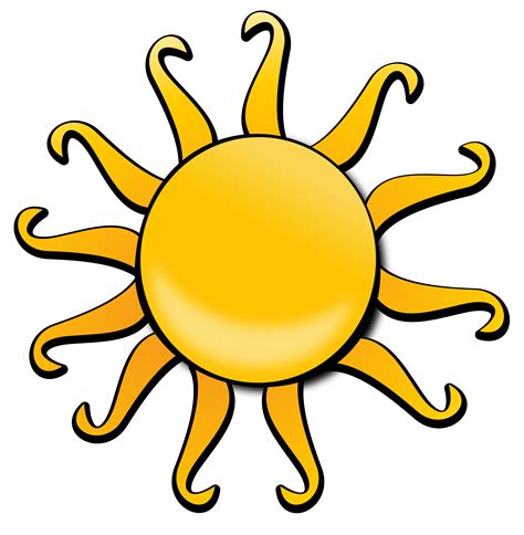 Cartoon Sun Drawings ~ Sun Drawing Simple Yellow Vector Hand Outline Stylized Clipart Ve Na ...