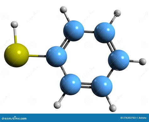 3D Image of Thiophenol Skeletal Formula Stock Illustration - Illustration of sulfur, c6h5sh ...