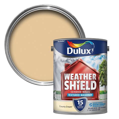 Dulux Weathershield Country Cream Textured Masonry Paint 5L ...