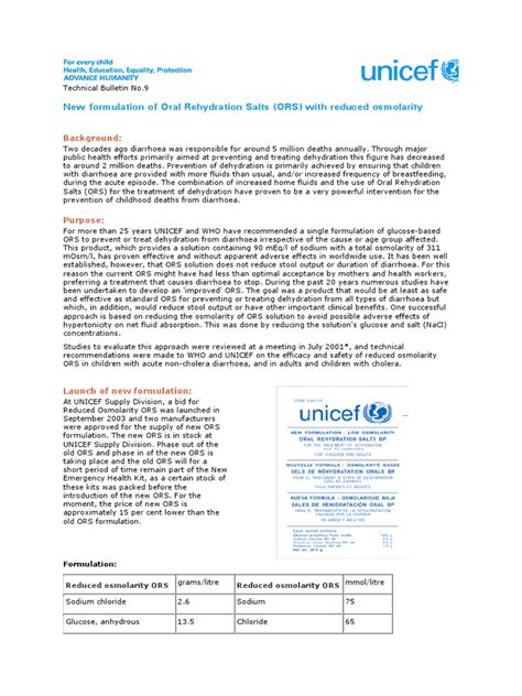 Oral Rehydration Salts (ORS) | PDF | Diarrhea | Medical Specialties