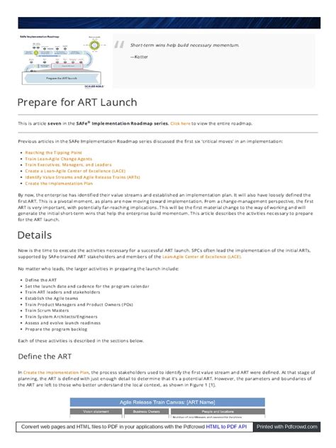 7 Scaledagileframework Com Prepare For Art Launch | PDF | Scrum (Software Development) | Agile ...