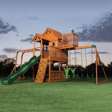 Backyard Discovery Skyfort All Cedar Swing Set & Reviews | Wayfair