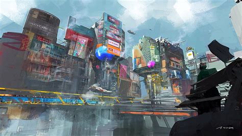 HD wallpaper: cyberpunk, futuristic, Yi Liu, concept art, futuristic city | Wallpaper Flare