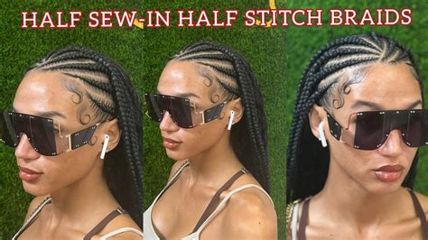 HOW TO DO HALF BRAIDS HALF WEAVE IN INSTAGRAM TRENDING HAIRSTYLE - YouTube