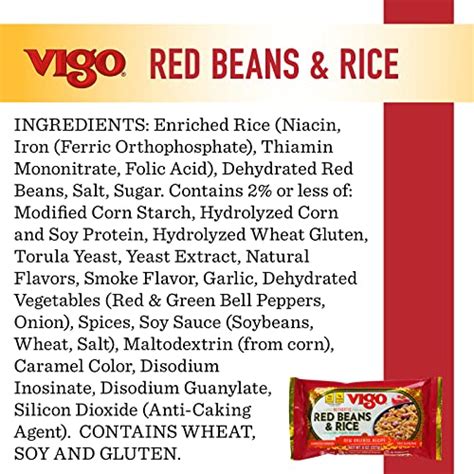 Buying Guide | Vigo Authentic Red Beans & Rice, Low Fat, 8oz (Red Beans ...