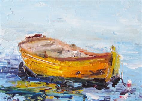 Painting of the Day, Daily Paintings by Delilah: Row Boat Oil Painting