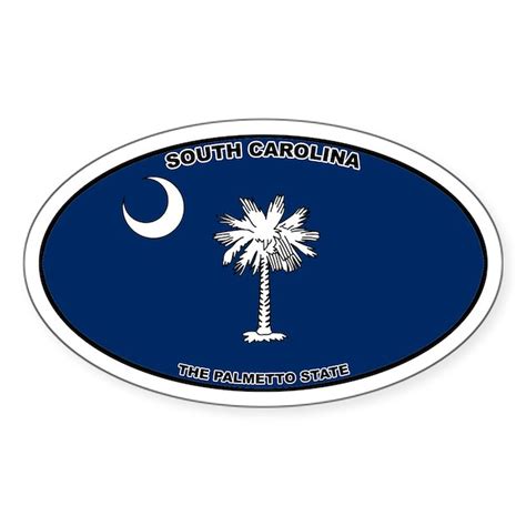 South Carolina State Flag Oval Decal by castahex