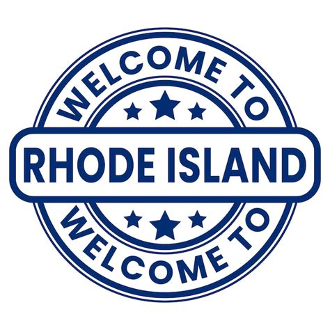 Premium Vector | Blue welcome to rhode island sign stamp sticker with ...