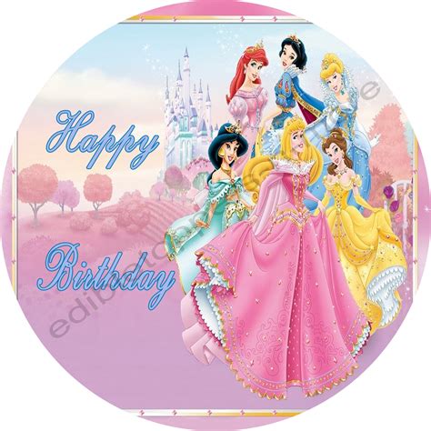 Disney Princesses Personalized Edible Print Premium Cake Toppers Frost – Edible Toppers & More