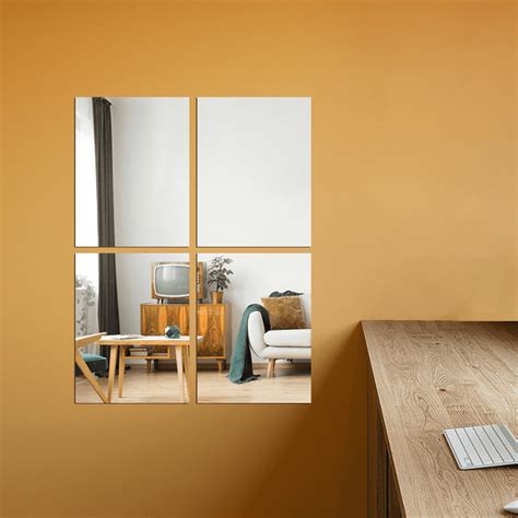 Wall Mirror Tiles Mirror Wall Stickers, Self Adhesive Acrylic Mirror ...