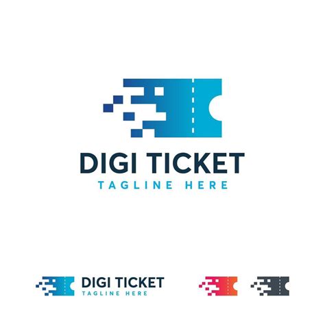 Digital ticket logo designs concept vector, Pixel Ticket logo template 2064450 Vector Art at ...