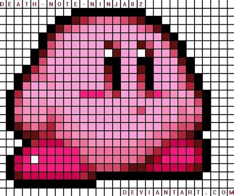 Kirby sprite grid | Pixel art grid, Pixel art, Graph paper drawings