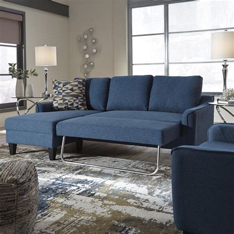 Signature Design by Ashley Jarreau Sectional Sleeper Sofa in Blue ...